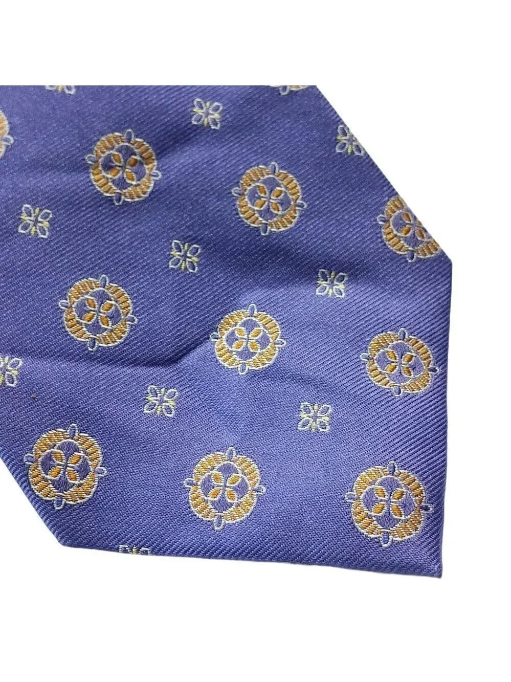 Tom James Purple Orange Silk Geometric Necktie